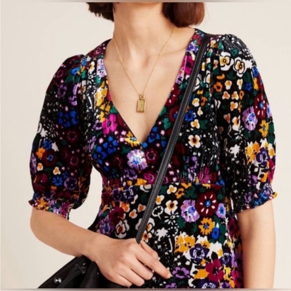 Anthropologie Francis Floral Velvet dress, NWOT - Picture 3 of 7